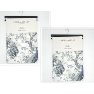 Laura Ashley Belvedere Peacock Window Curtains Panel 2 Sets Blue Turquoise 38x84